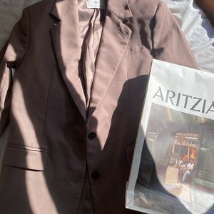 BNWT Babaton Agency Blazer in Deep Taupe XXS (Aritzia)